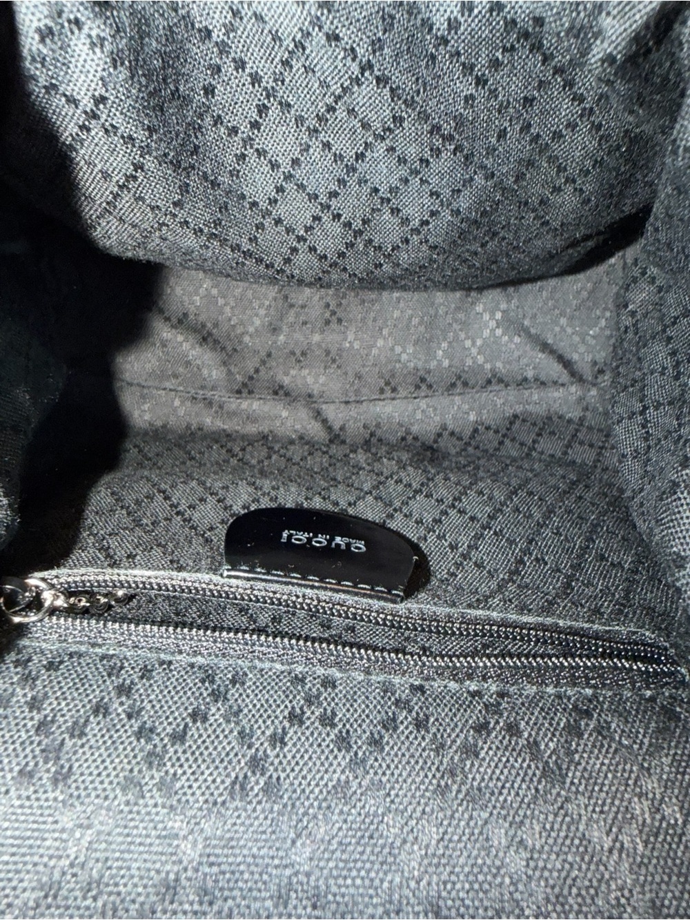 Authentic Gucci Black Backpack Mini Drawstring Nylon Leather Trim W/Dust Bag - Picture 7 of 11